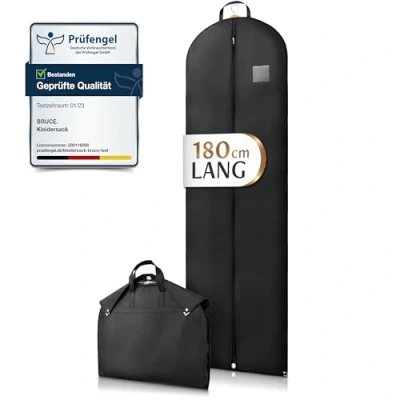 Afbeelding van Bruce.® Premium kledinghoes (180 x 60 cm), hoogwaardige herenkostuumhoes voor pak, jas en jurk, ademende reizen opbergen