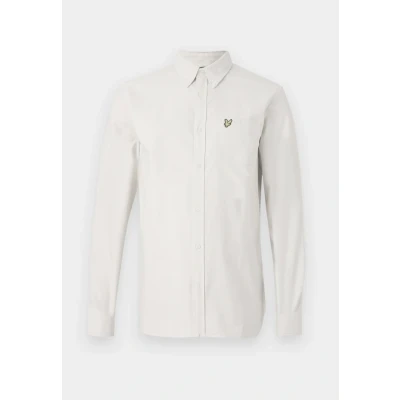 Afbeelding van Lyle &amp; Scott Shirt Plain Oxford Ecru maat L Heren Overhemden Casual Effen met Regular fit Pasvorm Katoen