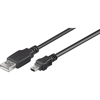 Afbeelding van USB Mini B naar A kabel USB2.0 tot 2A / zwart 3 meter
