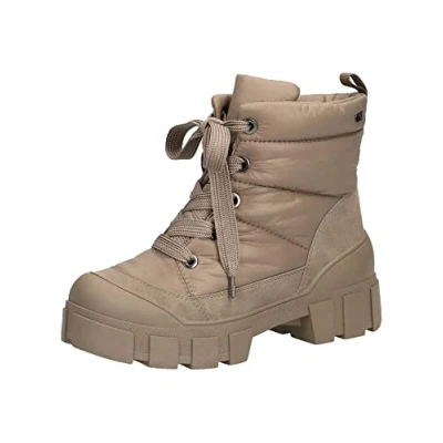 Afbeelding van Caprice Veterboots Olive comb, Dames, Maat: 39, comb Imitatieleer/ textiel