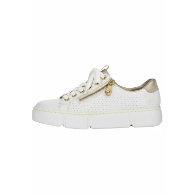 Afbeelding van Rieker Sneakers laag hartweiss/muschel, Dames, Maat: 36, Hartweiss/muschel Leer/ synthetisch