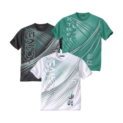 Afbeelding van ATLAS FOR MEN T shirts voor heren, 3 stuks, ronde hals, korte mouwen, verkrijgbaar in grote maten van M tot 5XL.
