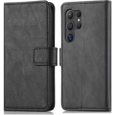 Afbeelding van iMoshion Hoesje Geschikt voor Samsung Galaxy S24 Ultra Met Pasjeshouder Luxe Bookcase Zwart