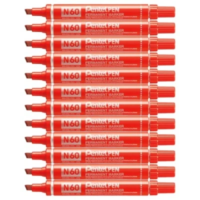 Afbeelding van Viltstift Pentel N60 schuin rood 1.2 6mm