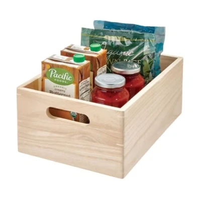 Afbeelding van Inter Design Wooden Opbergbox 25,5 X 38 Cm Creme
