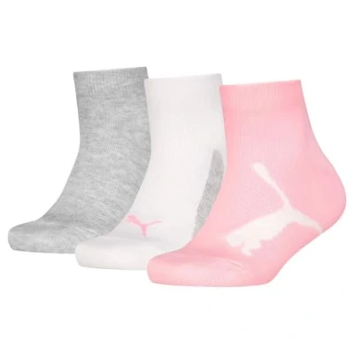 Image de PUMA Quarter Socks Youth (3 pack), Vêtements, Rose/Grey, 23 26
