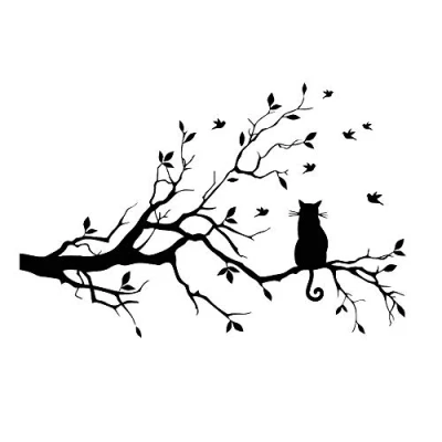 Afbeelding van Vinyl muurstickers voor thuis, slaapkamer, woonkamer, kinderkamer, kinderkamer (kat)
