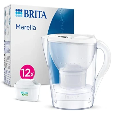 Afbeelding van Brita Marella Waterfilterkan Wit 2.4L 12 MAXTRA PRO AIO Filters Duurzaam verpakt