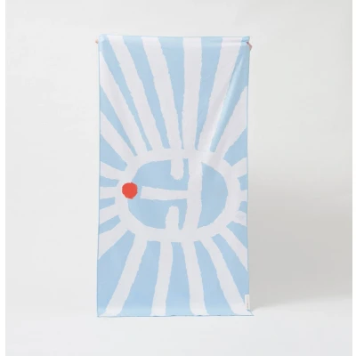 Afbeelding van Sunnylife Beach Strandlaken Microvezel Sunface 175 x 90cm Blue / Polyester