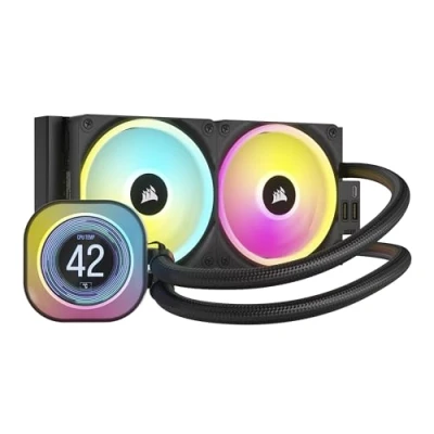 Image de Water Cooling CORSAIR iCUE LINK H100i LCD AIO Radiateur 240mm Refroidissement Liquide pour CPU