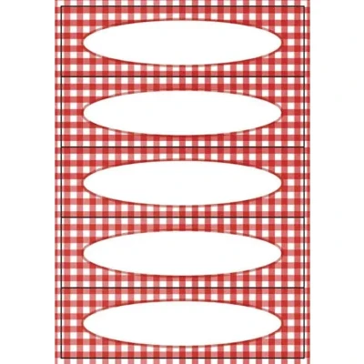Afbeelding van Etiket HERMA 3639 keuken ruit rood Blister a 4 vel 10 stuks