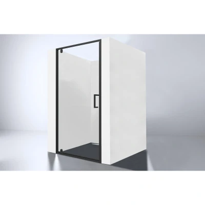 Afbeelding van Best Design Baron nisdeur 70x200cm 8mm veiligheidsglas aluminium zwart