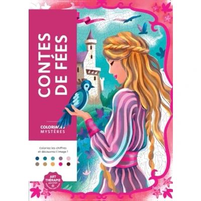 Afbeelding van Disney Coloriages Mystères Contes de Fées Kleuren op nummer Kleurboek voor volwassenen hachette heroes