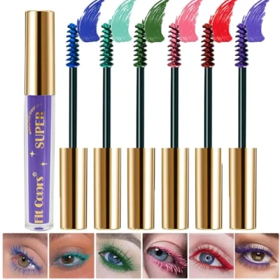Afbeelding van Sitovely kleurrijke mascara, 6 kleuren voor de ogen, mascara wimpers, met krullen, verlengend en volume, wreedheid oogmake up