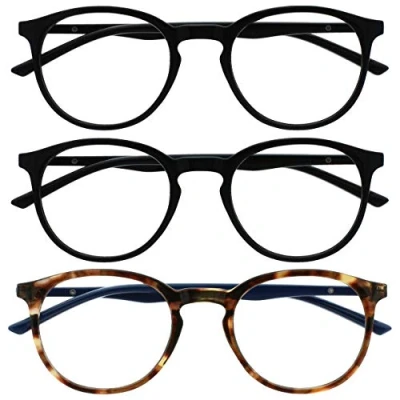 Afbeelding van Opulize Met Pack 3 blokkeren blauw licht leesbril computerspel zwart bruin mannen vrouwen BBB60 112 +3.00