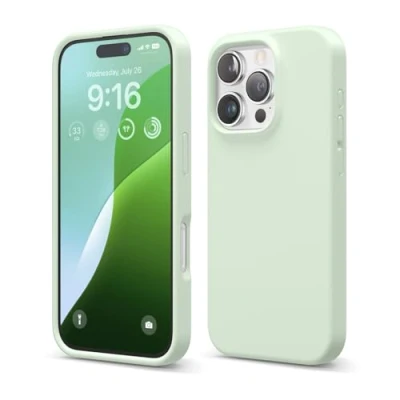 Afbeelding van elago Compatibel met iPhone hoesjes, hoogwaardige vloeibare siliconen hoes, volledige beschermhoes, schokbestendig, dunne telefoonhoes, zachte microvezelvoering