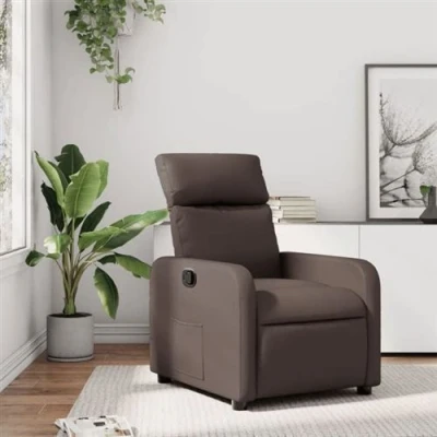 Image de vidaXL Fauteuil inclinable Marron Similicuir374135