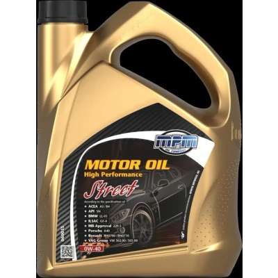 Afbeelding van Mpm High Performance Street 0W 40 5L Motorolie 06005S VOLKSWAGEN: Golf 7, 5, Polo IV Hatchback, BMW: 3 Saloon, Touring, 1 Hatchback