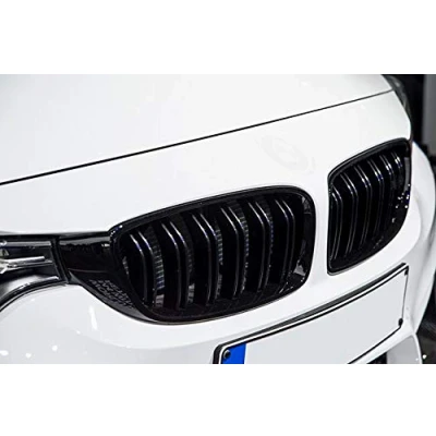 Afbeelding van Geschikt voor 3 serie F30 F31, zwart, glans, koeler sport front dubbele ribgrill links rechts, 2011 2019
