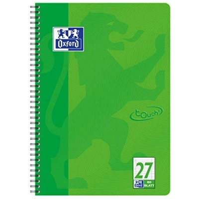 Afbeelding van Oxford, Notitieboekje + schrijfblok, College kladblok Touch (A4+, Rijen, Hardcover)