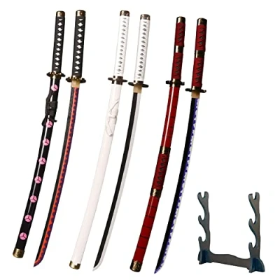 Afbeelding van LQZJG Kunststof Zwaard anime cosplay 3 delig Roronoa Zoro Katana Shusui&amp;Wado Ichimonji &amp; Sandai Kitetsu 103 cm