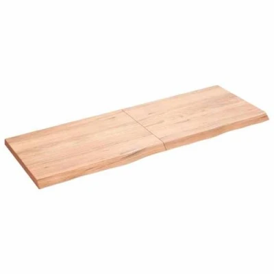 Afbeelding van Wandschap 140x50x4 cm behandeld massief eikenhout lichtbruin