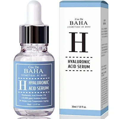 Afbeelding van Cos de BAHA Pure Hyaluronic Acid 1% Powder Serum for Face 10,000ppm Anti Aging + Fine Line / Intense Hydration Facial Moisturizer Visibly Plumped Skin Korean Beauty Bestseller