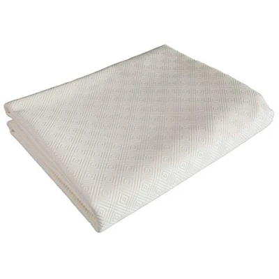 Afbeelding van Tafelbeschermer wit bulgomme, tafelkleed antislip, stootdempend, onderhoudsvriendelijk, vloeistofdicht, pvc polyester, rechthoekig 135 x 220 cm