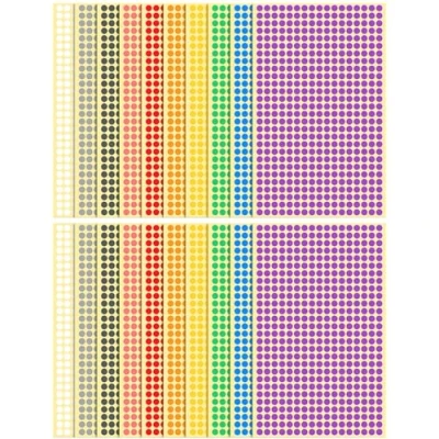 Afbeelding van 20 vellen stippenetiketten, gekleurde plakpunten, markeringsetiketten, mini stickers, kleurrijke zelfklevende punten