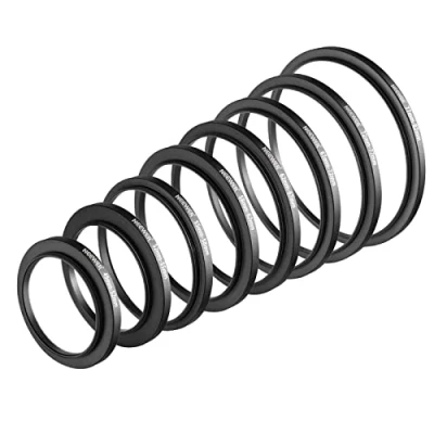 Afbeelding van Neewer® Set van 8 stuks Step Up Adapter Ring Aanpassing Gemaakt Geanodiseerd Aluminium, Inclusief: 49 52mm, 52 55mm, 55 58mm, 58 62mm, 62 67mm, 67 72mm, 72 77mm, 77 82mm Zwart