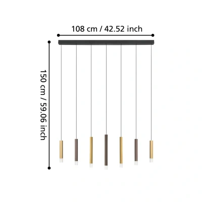 Afbeelding van Eglo Estanterios Hanglamp Zwart / Goud 39906
