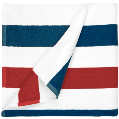Afbeelding van The One Towelling 90x190 Strand Stripe Navy blue/red
