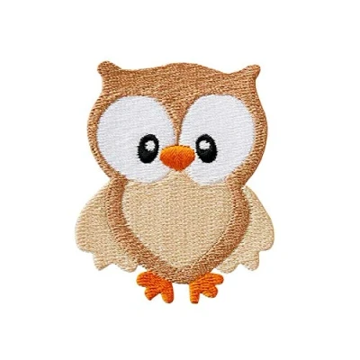Afbeelding van Mono Quick Patch om op te strijken, uil, bruin, beige, 5,5 x 6,5 cm
