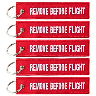 Afbeelding van REMOVE BEFORE FLIGHT Sleutelhanger, 5 stuks, Rood