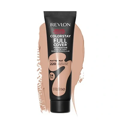 Image de Revlon ColorStay Full Cover Fond de Teint Couvrant Imperfections Maquillage Couvrance optimale et fini mat Résite à Toutes Épreuves Effet Seconde Peau 30ml N220 Natural Beige