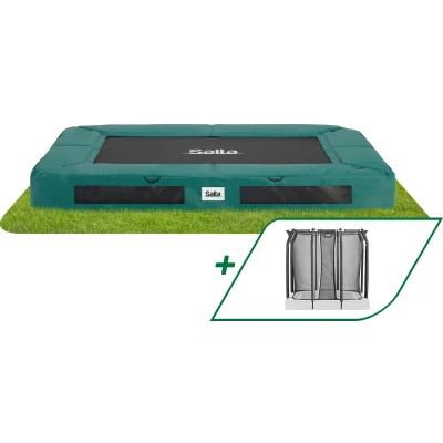 Afbeelding van Salta Premium Ground Inground trampoline met veiligheidsnet 305 x 214 cm Groen