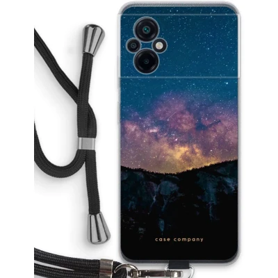 Afbeelding van Case Company® hoesje met Koord geschikt voor Xiaomi Poco M5 Travel to space Telefoonhoesje Zwart Bescherming aan alle Kanten en Over de Schermrand