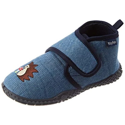 Afbeelding van Playshoes pantoffels egels unisex kinderen, blauw denim 3