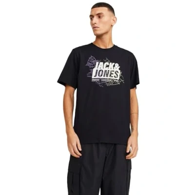 Image de JACK &amp; JONES Jcomap T shirt à col rond pour homme, Noir, XXL