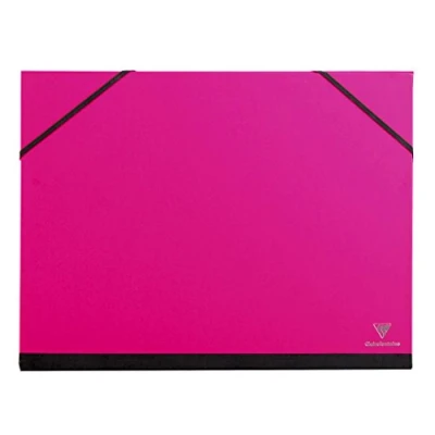 Afbeelding van Clairefontaine 44806C een tekenkarton met elastische sluiting, 28 x 38 cm, fuchsia