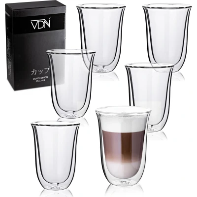 Afbeelding van VDNDubbelwandige glazen latte macchiato 300 ML Set van 6