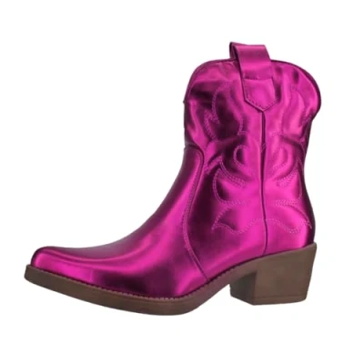 Afbeelding van Elara Cowboy/Bikerlaarsjes, Dames, Maat: 39, Rosa Kunststof