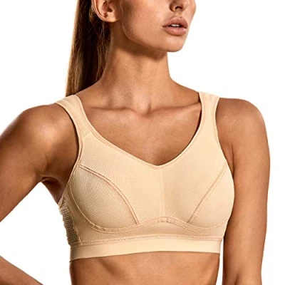 Afbeelding van SYROKAN Maximale sportbeha zonder vulling voor dames, Beige