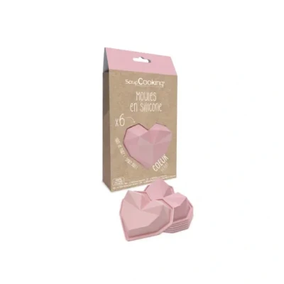 Afbeelding van ScrapCooking Siliconen Mal Diamanten Hart Set/6