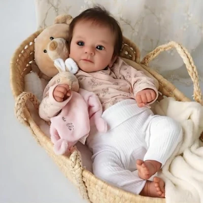 Afbeelding van Scnbom 20 inch 50 cm Reborn babypop siliconen realistische pop meisje echte peuters ogen open jongen
