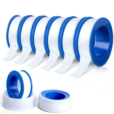 Afbeelding van AiQInu Set van 6 rollen teflon schroefdraadafdichtingstape 10 m x 13 mm PTFE Voor zwembad, keuken, industrie Wit