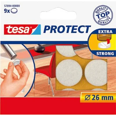 Afbeelding van Tesa 57894 Viltdoppen Wit 26mm (9st)