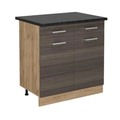 Afbeelding van Vicco Keukenonderkast R Line, Edel grijs/Krachtige eik goud, 80 cm , WB Antraciet