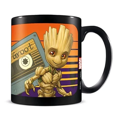 Afbeelding van Pyramid International Guardians of the Galaxy keramische mok in geschenkdoos (Groot Sunshine), 325 ml, officieel product, zwart