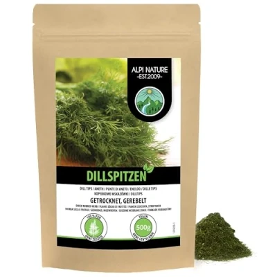 Afbeelding van Ingewreven dillepunten (500 g), voorzichtig gedroogde dillepunten, 100% zuivere en natuurlijke dille voor de bereiding van kruidenmengsels